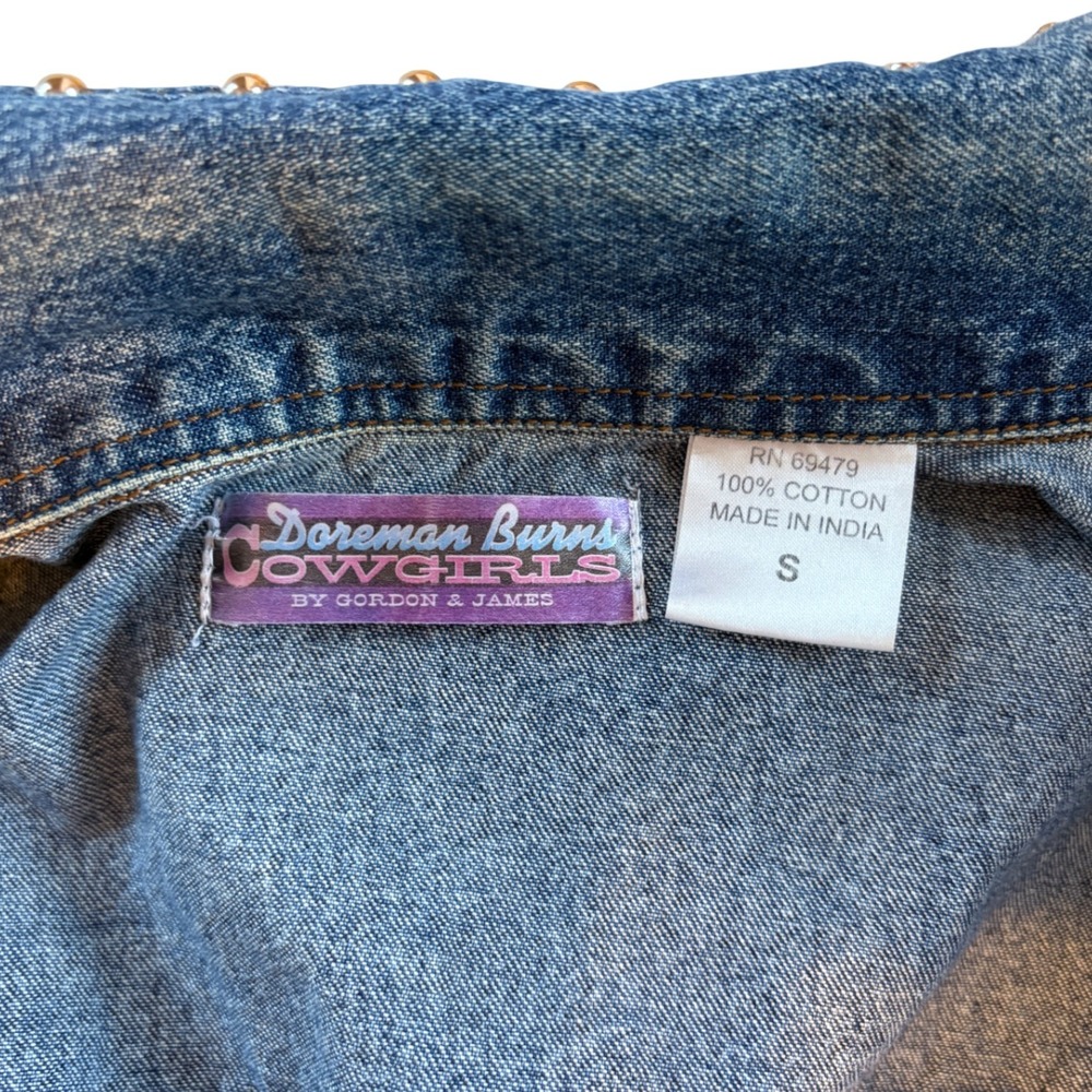 Vintage Doreman Burns Cowgirls by Gordon & James Western Art Denim Jacket, Small - Picture 4 of 5